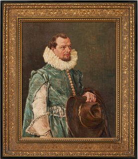 O/C Portrait of an Elizabethan Gentleman, Signed Van Zandt