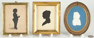 3 Miniature Portraits, Silhouettes & Cameo