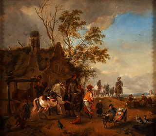 1907 painted copy after Pieter Wouwerman Dappled Horse