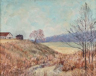Ira McDade Early Winter Landscape Oil on Board