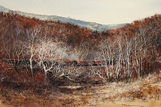 Charlie Pitcher Hill Station Siding 1973 Watercolor