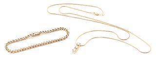 2 14K Diamond Items, Tennis Bracelet & Necklace