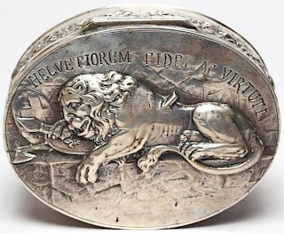 Georg Roth Hanau Silver "Lion of Lucerne" Box