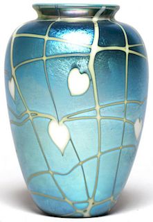 Small Durand-Style Lusterware Art Glass Vase