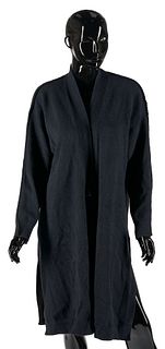 Hermes Bleu Noir Cashmere Knitted Coat