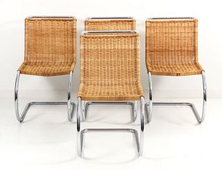 4 Mies van der Rohe Style MR10 Side Chairs