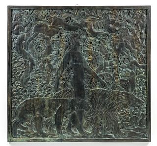 Faux Bronze Bas Relief after Raymond Delamarre 