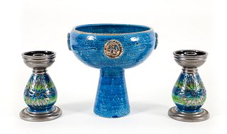 Bitossi Centerpiece Bowl and Candlesticks by Londi