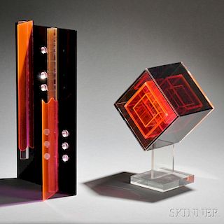 Two Acrylic Sculptures:      Harry Powers (American, 20th/21st Century), Untitled from the Pure Light