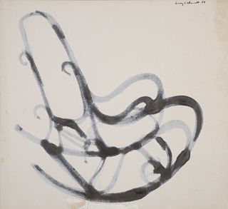 Harry Schwalb 1964 ink wash drawing Rocking Chair