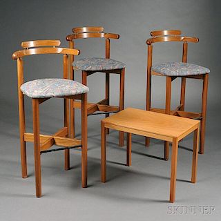 Gangso Mobler Bar Stools and Bent Silbers Mobler Side Table
