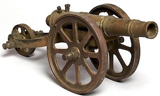 Vintage Solid Brass Tabletop Articulated Cannon