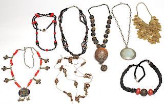8 Assorted Ethnic, Tribal & Costume Necklaces
