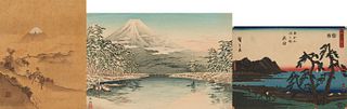 3 Japanese Artworks, incl. Scarce Hiroaki, Mt. Fuji, & Original Hiroshige, Tokaido Road