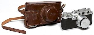 Vintage Early Leica IIIc Camera in Case, ca. 1940