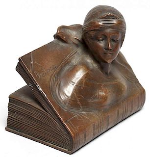 Jennings Brothers Bronzed "Beatrice" Paperweight