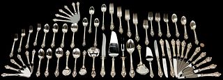 115 pcs. Lunt Eloquence Sterling Silver Flatware Set, Service for 12