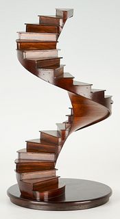 Wooden Architectural Model Staircase, manner of Maitland Smith