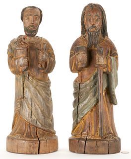 Pair of Carved Santos figures