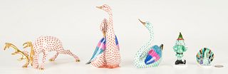 Grouping of 5 Herend Porcelain Animal Figures