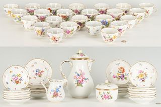 53 Pcs. Meissen Porcelain Coffee/Tea Service for 24