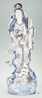 Large Chinese Porcelain Figure of Guanyin or Quan Yin