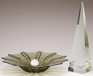 2 Contemporary Glass Items