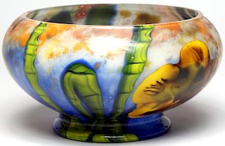 Art Nouveau-Style Floral Glass Vase
