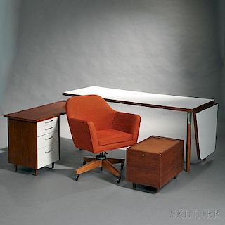 Custom Desk Designed by Ben Thompson and an Office Chair