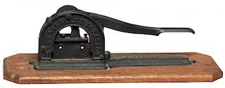 Antique 1875 Cast Iron Tobacco Plug Cutter