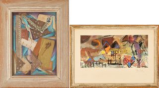 2 Abstract Paintings, Mildred Neese (TN) and Jeanne Miller