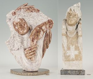 2 Alvin Marshall Alabaster Sculptures