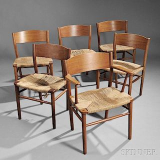 Six Borge Mogensen for Soborg Mobler Chairs