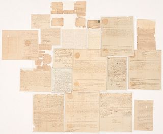 Fort Family of NC/TN Archive, 19 items including Slave Receipts, Land Grants