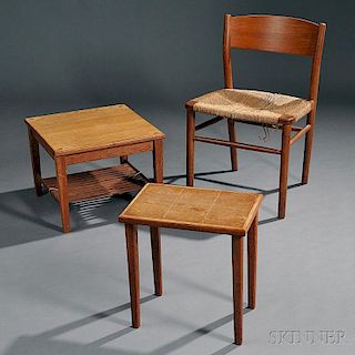 Side Chair and Two Low Tables