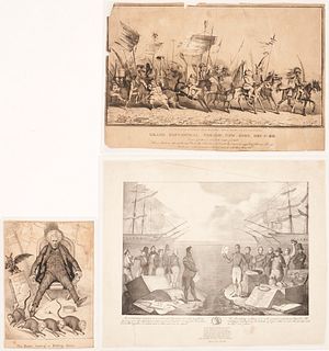 3 Andrew Jackson period Political Cartoons inc. Petticoat Affair