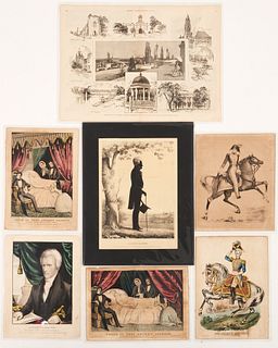Group of 7 Andrew Jackson Prints by Kellogg, Currier and Harper's