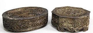 2 Silver-Plated Filigree Metal Boxes