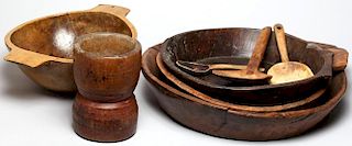 8 Pieces 19th C. Continental & American Treen