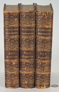 The Illustrated Shakespeare in 3 Vols, 1847 Leatherbound