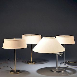 Four Walter Von Nessen-style Table Lamps