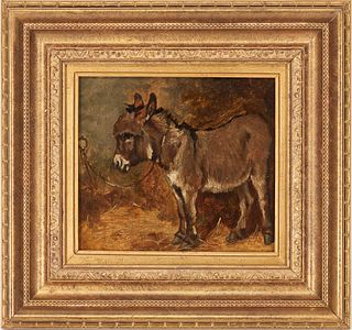 19th/Early 20th Cent. O/B Painting of a Donkey