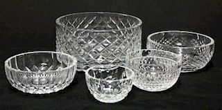 5 Waterford Cut Crystal Bowls