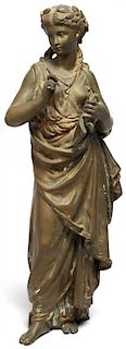 Gilt Brass Figure of Clio, Greek Muse of History