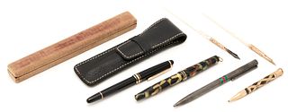 6 Pens incl. Montblanc, Gucci, Wahl, 2 Mother of Pearl