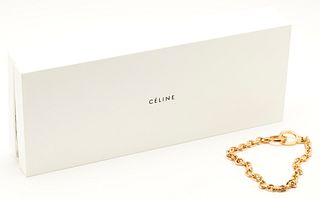 Celine Chaine Triomphe Golden Handcuff Necklace in Vermeil