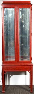 Century Red Display Cabinet