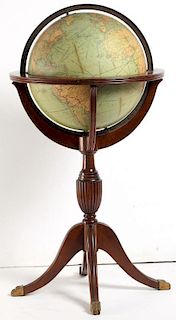 1920s Replogle Standing Terrestrial Library Globe