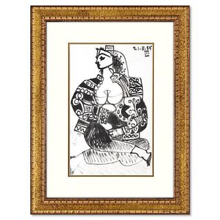Pablo Picasso (1881-1973), "Carnet de Californie 21.11.55-III" Framed Lithograph on Paper, with Letter of Authenticity.