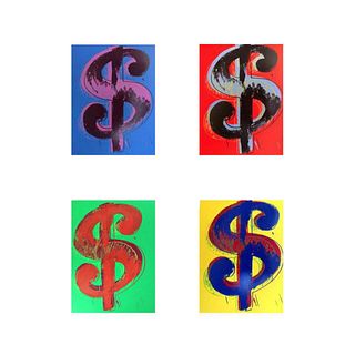 Andy Warhol "$ (Dollar signs)" Limited Edition Suite of 4 Silk Screen Prints from Sunday B Morning.